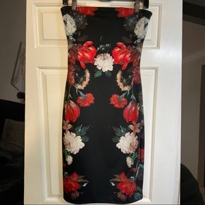 Express strapless floral dress